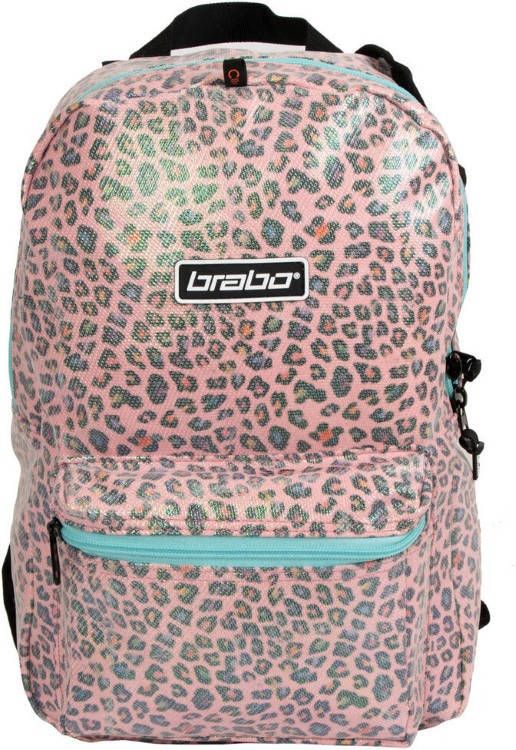 Brabo bb5250 backpack animal leopard pink online kopen